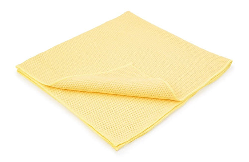 Diamond Weave Drying Towel folded, pale yellow