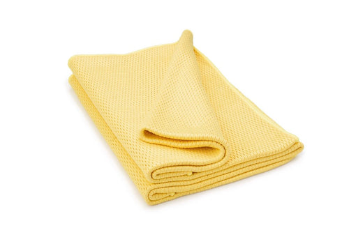 Diamond Weave Drying Towel showing thick diamond weave texture, pale yellow